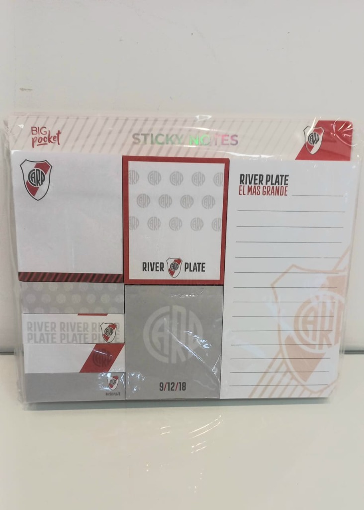 SET DE NOTAS P/ESCRITORIO DE RIVER 5 MEDIDAS. 